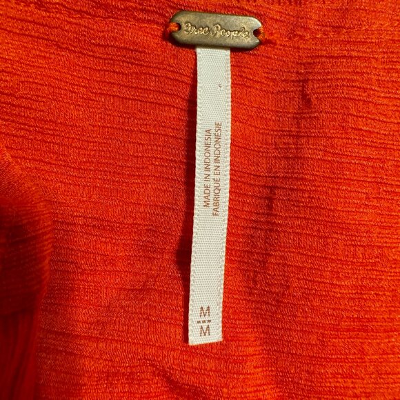 FREE PEOPLE Check On It Faux Wrap Top in Flame - Picture 7 of 11